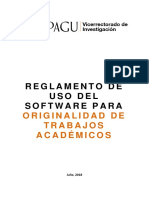 Reglamento de Uso Del Software para La Originalidad de Trabajos Académicos