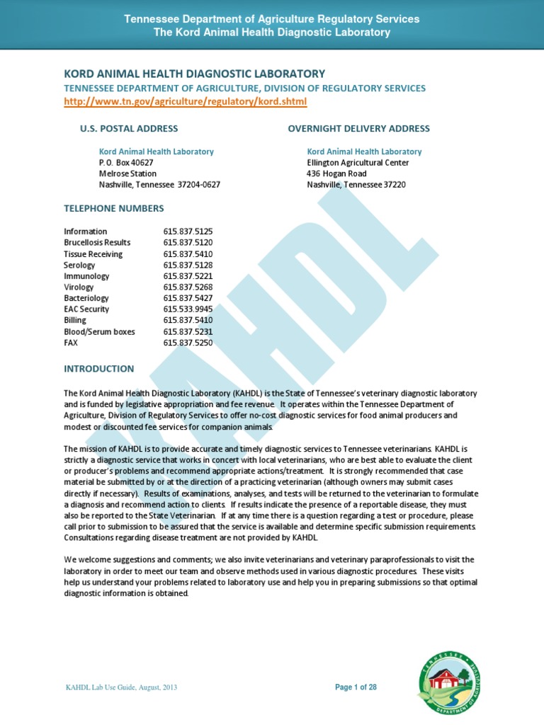 Diagnostic Laboratory Guide | PDF | Cytopathology | Veterinary Physician