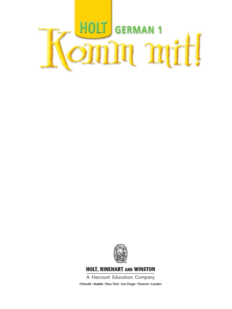 Komm Mit 1 Student Text Book