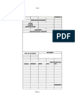 Diseñar Formato para El Reporte de Incidentes