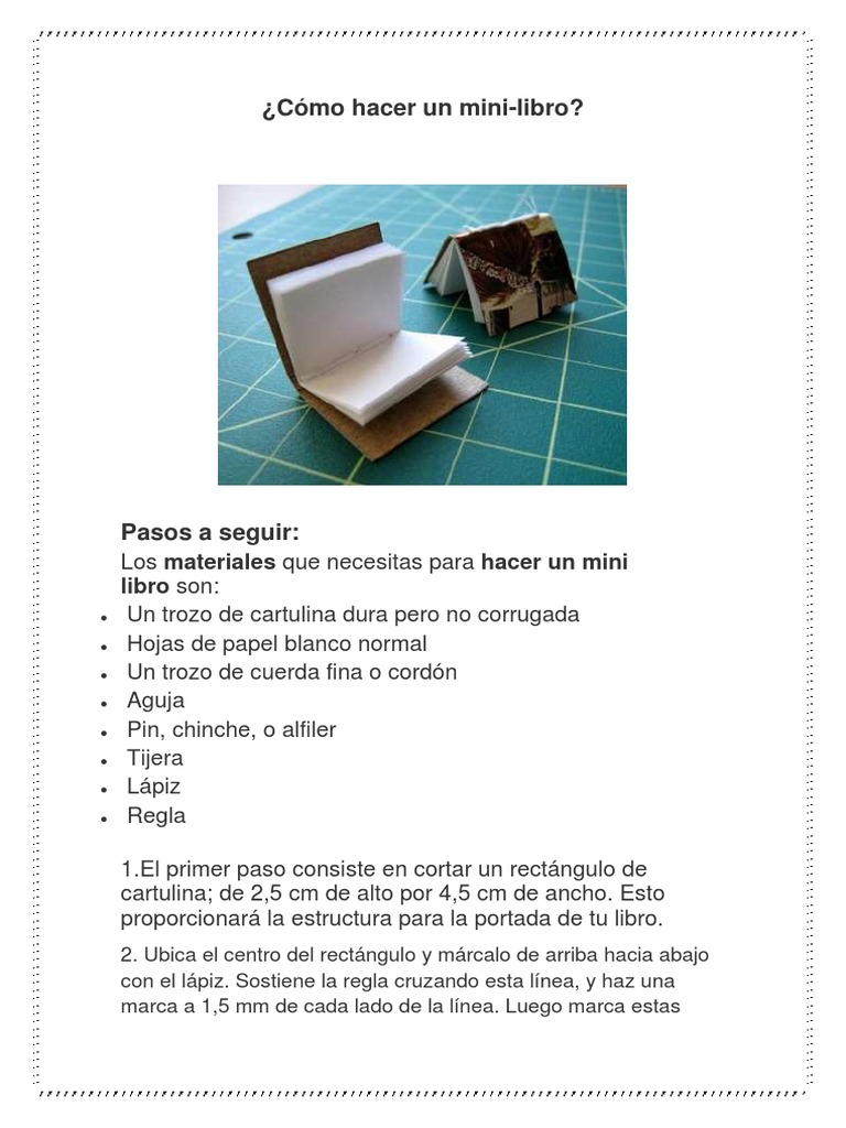 Cómo hacer un mini libro de cartulina | PDF
