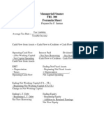 Formula Sheet: Managerial Finance FRL 300