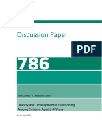 Discussion Paper: Obesity and Developmental Functioning Among Children Aged 2-4 Years