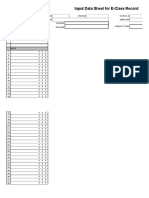 Input Data Sheet For E-Class Record: Learners' Names