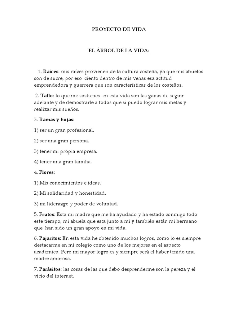 Proyecto de Vida | PDF | Crecimiento personal y profesional ...