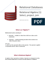 Relational Databases: Relational Algebra (1) Select, Project, Join