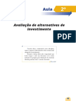 Avaliação de alternativas de investimento