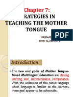 Strategies in Teaching The Mother Tongue