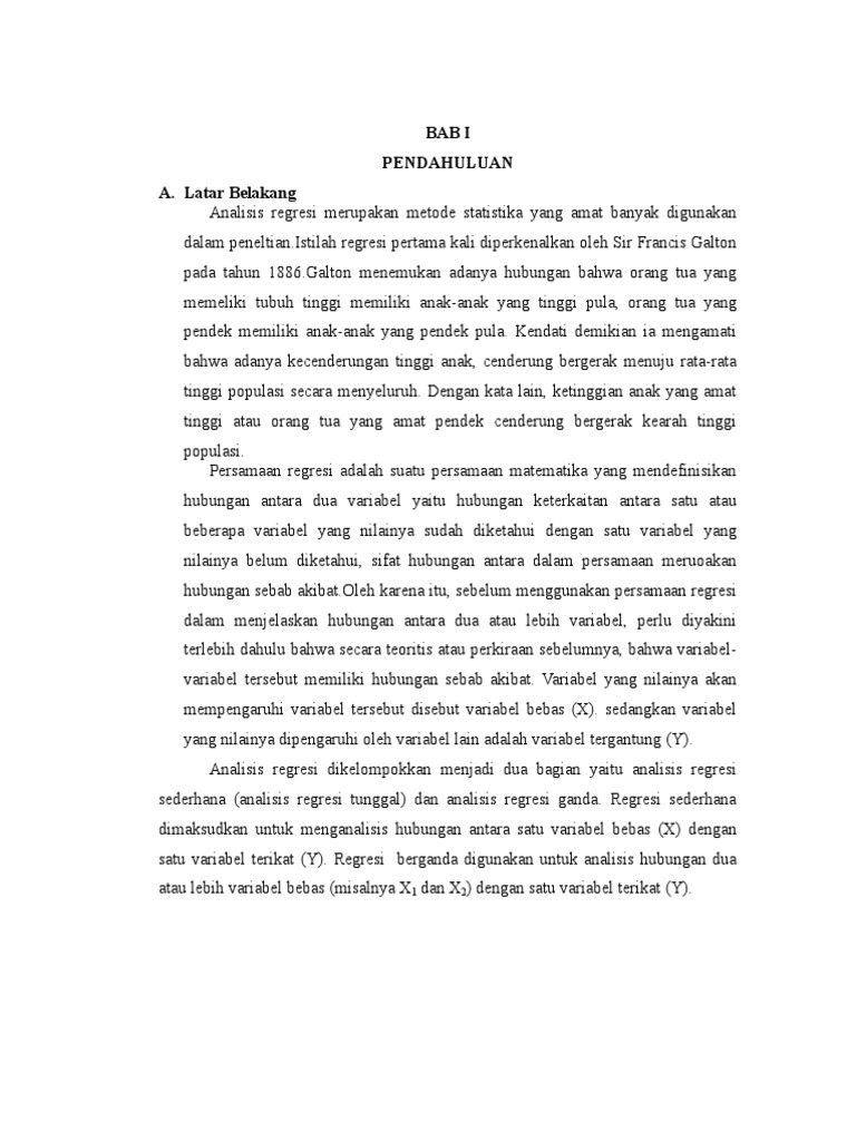 Makalah Regresi Linear Sederhana Dan Berganda Fix