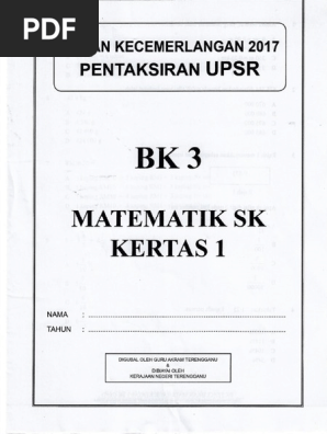 Soalan Percubaan Matematik Terengganu Pdf