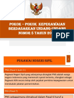 Pokok - Pokok Kepegawian UU No 5 TH 2014