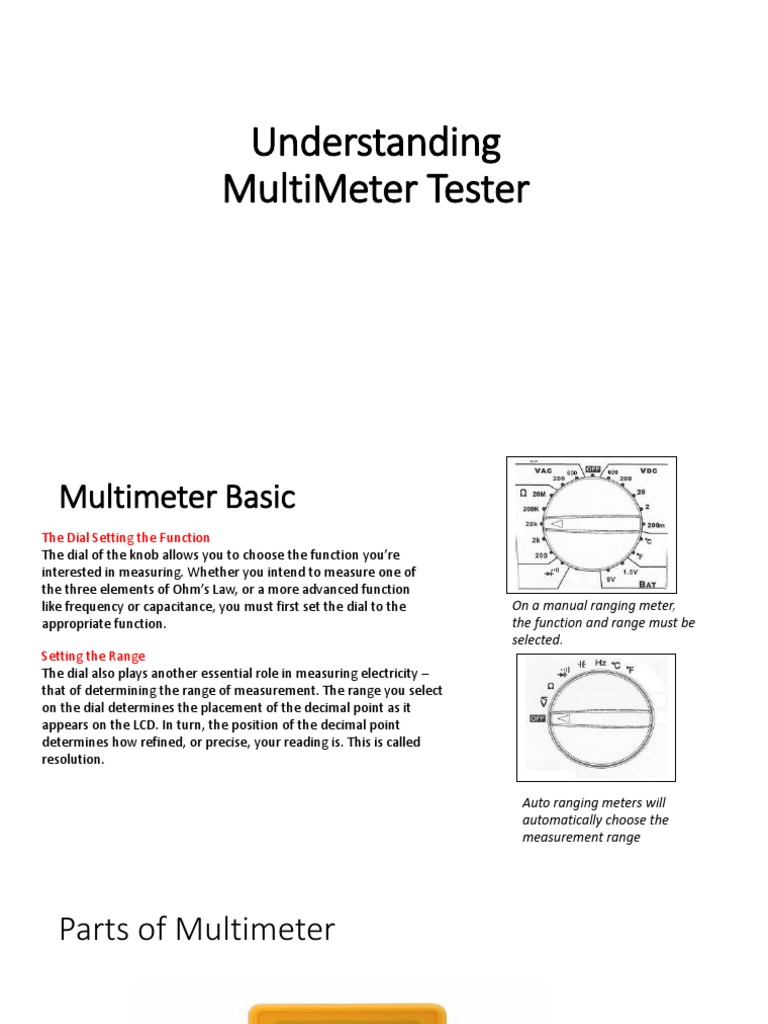 Multimeter Basics: Functions & Settings | PDF