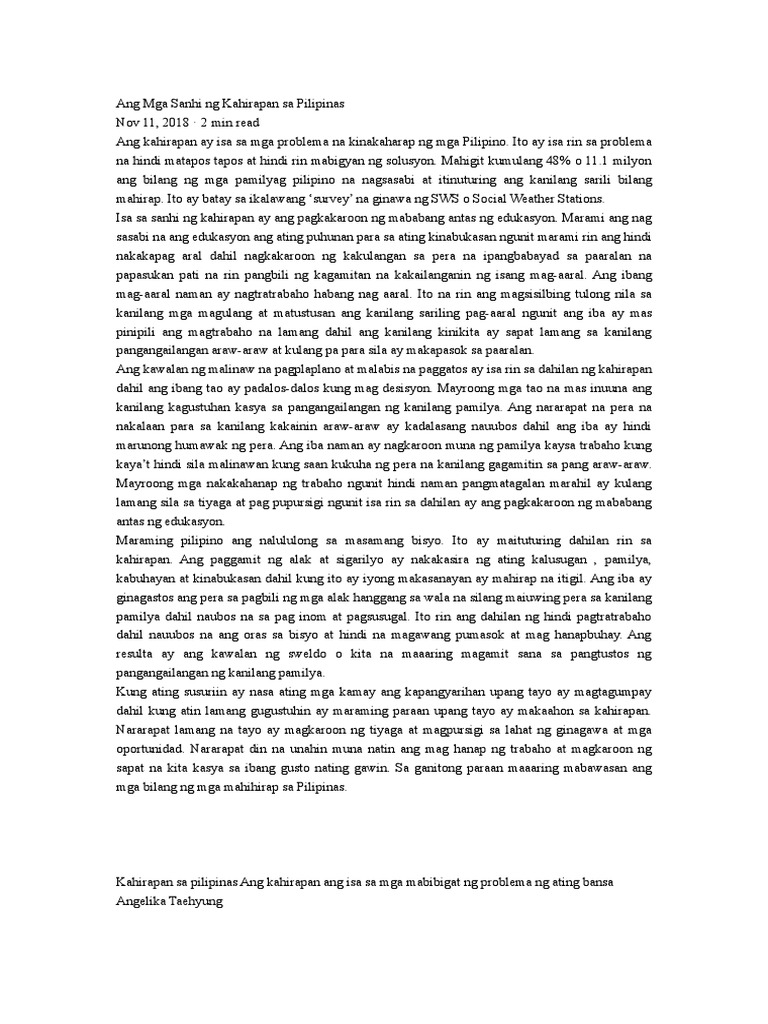 Poverty | PDF