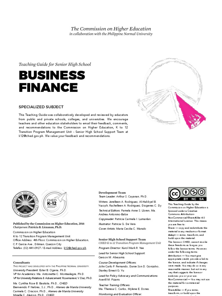 Senior High School Business Finance Guide | PDF | Investing | Curriculum