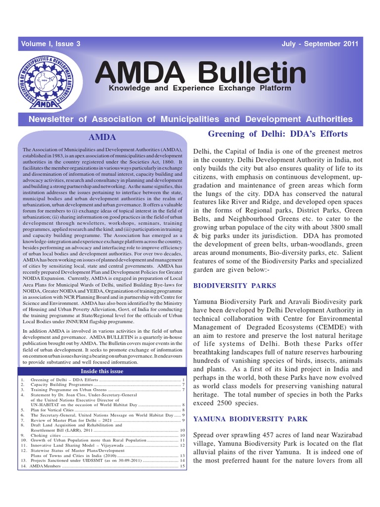 AMDA Bulletin: Urban Development Insights | PDF | Natural Environment ...