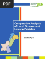 Comparative Analysis of Localgovernment Laws in Pakistan