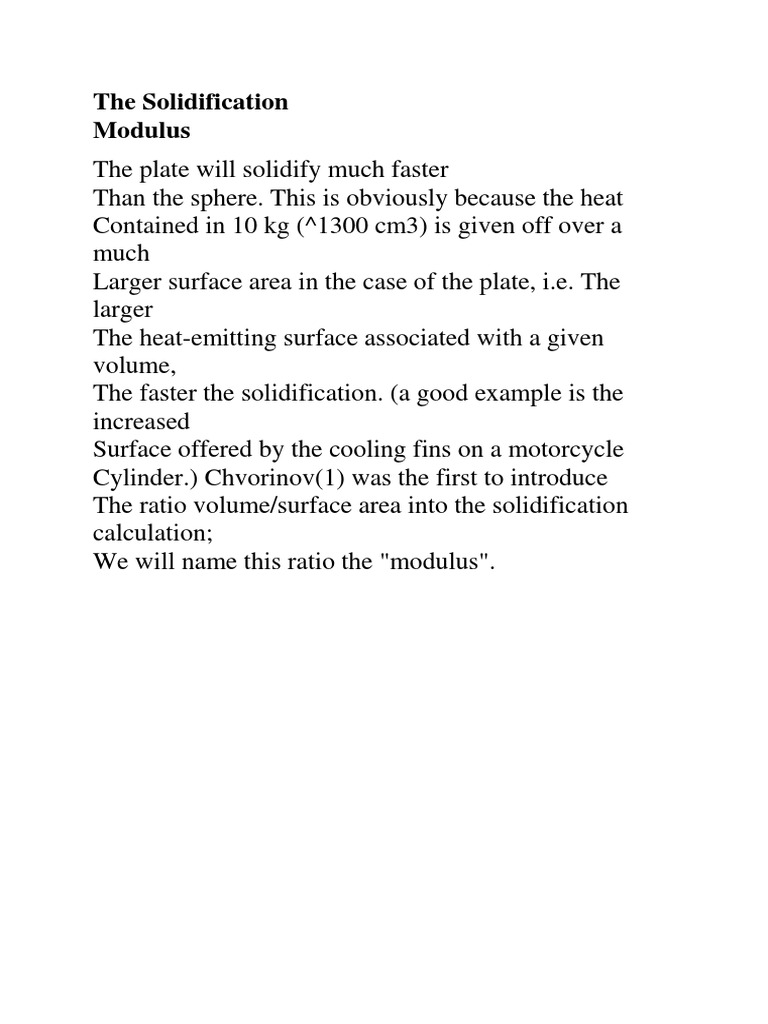Understanding Solidification Modulus | PDF | Science & Mathematics