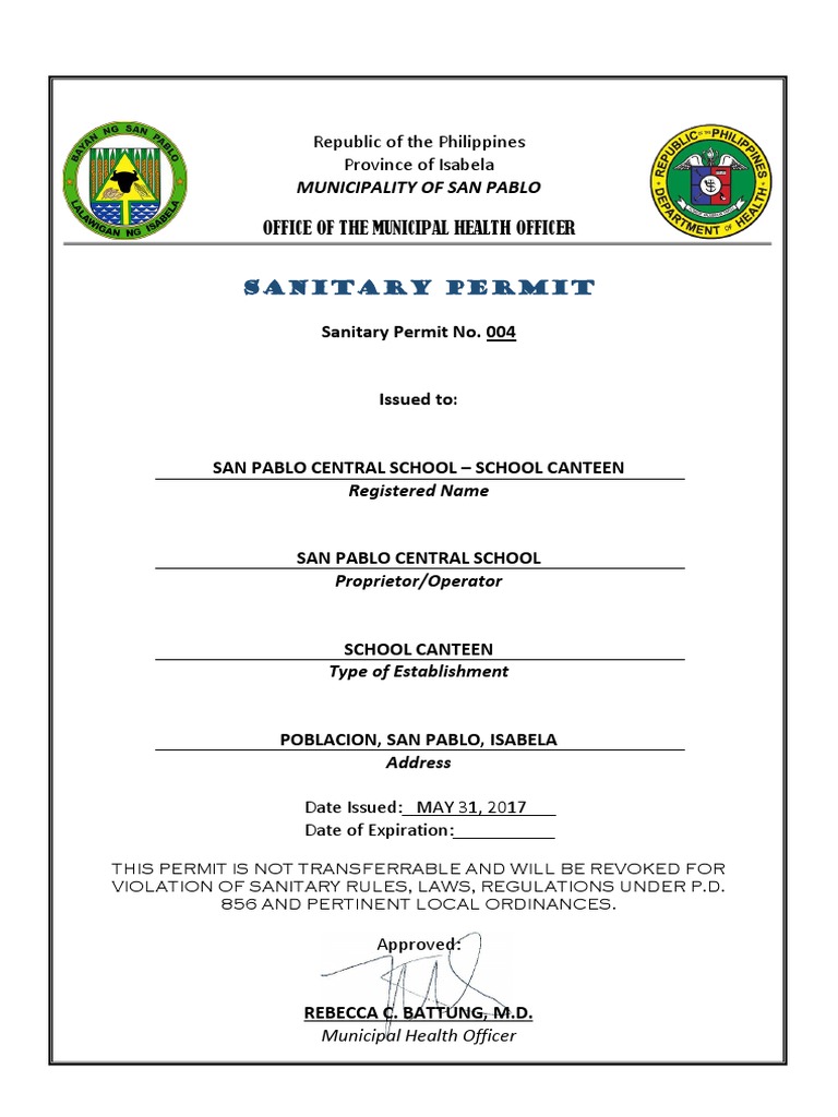 Sanitary Permit Blank Form Fill Out And Sign Printabl - vrogue.co