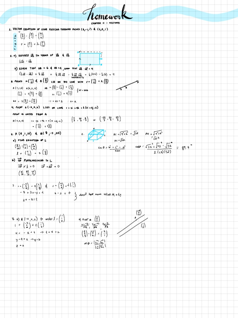 Vector Equations and Line Analysis | PDF
