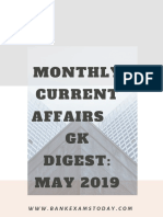 MonthlyCurrentAffairsGKDigest May2019 Cover