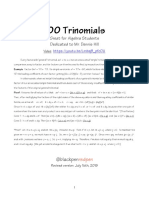 100 Trinomials: Great For Algebra Students Dedicated To Mr. Dennis Hill