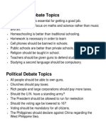 EAPP Position Paper Topics