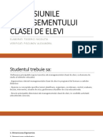 Dimensiunile Managementului Clasei de Elevi: Elaborat: Toderici Nicoleta Verificat: Piscunov Alexandra