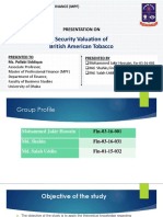 Security Valuation of British American Tobacco: Presentation On