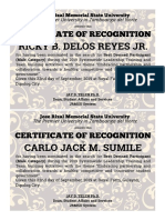 Ricky B. Delos Reyes JR.: Certificateofrecognition