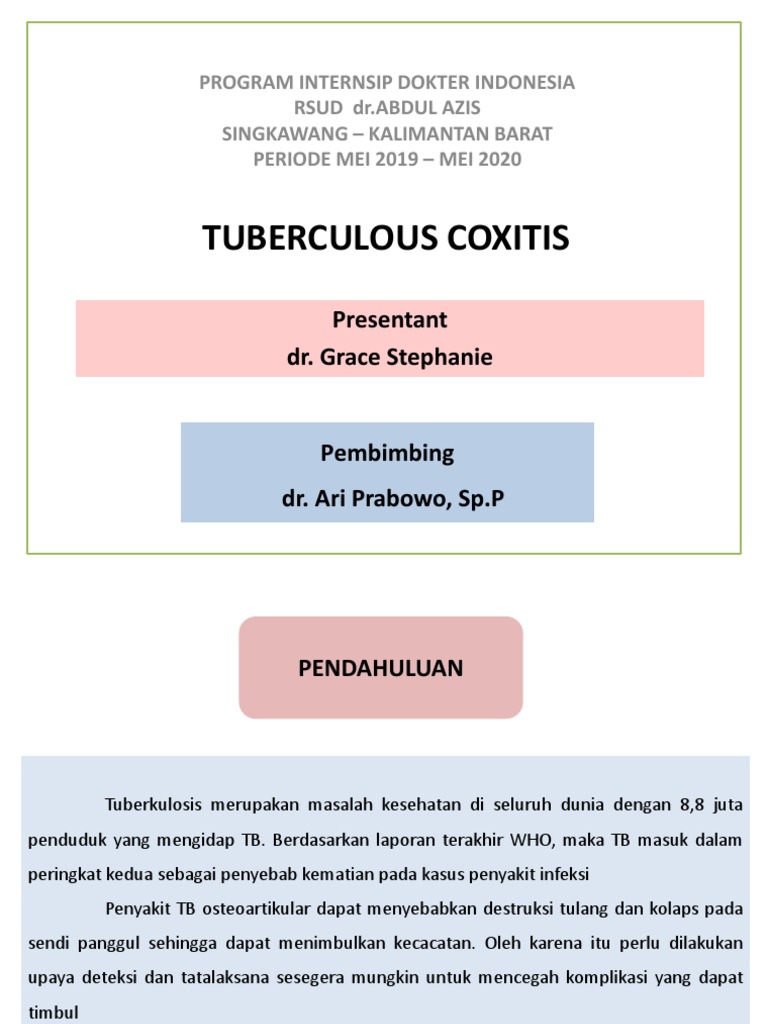 Penanganan Coxitis Tuberkulosis pada Anak | PDF