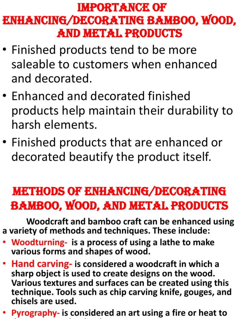 Importance of Decorating Bamboo, Wood and Metal Products PDF