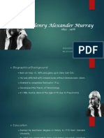 Henry Alexander Murray: Prepared By: Queency A. Macatangay Ma in Clinical Psychology