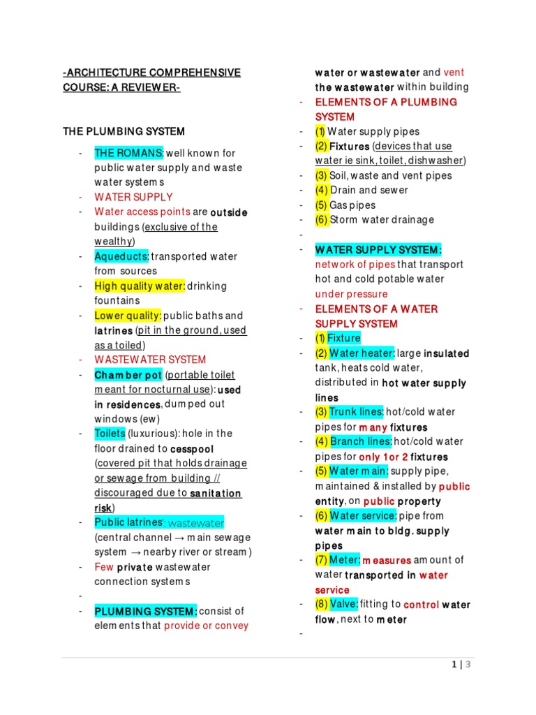 Plumbing Systems Overview and Design Guide | PDF | Plumbing | Sanitary ...