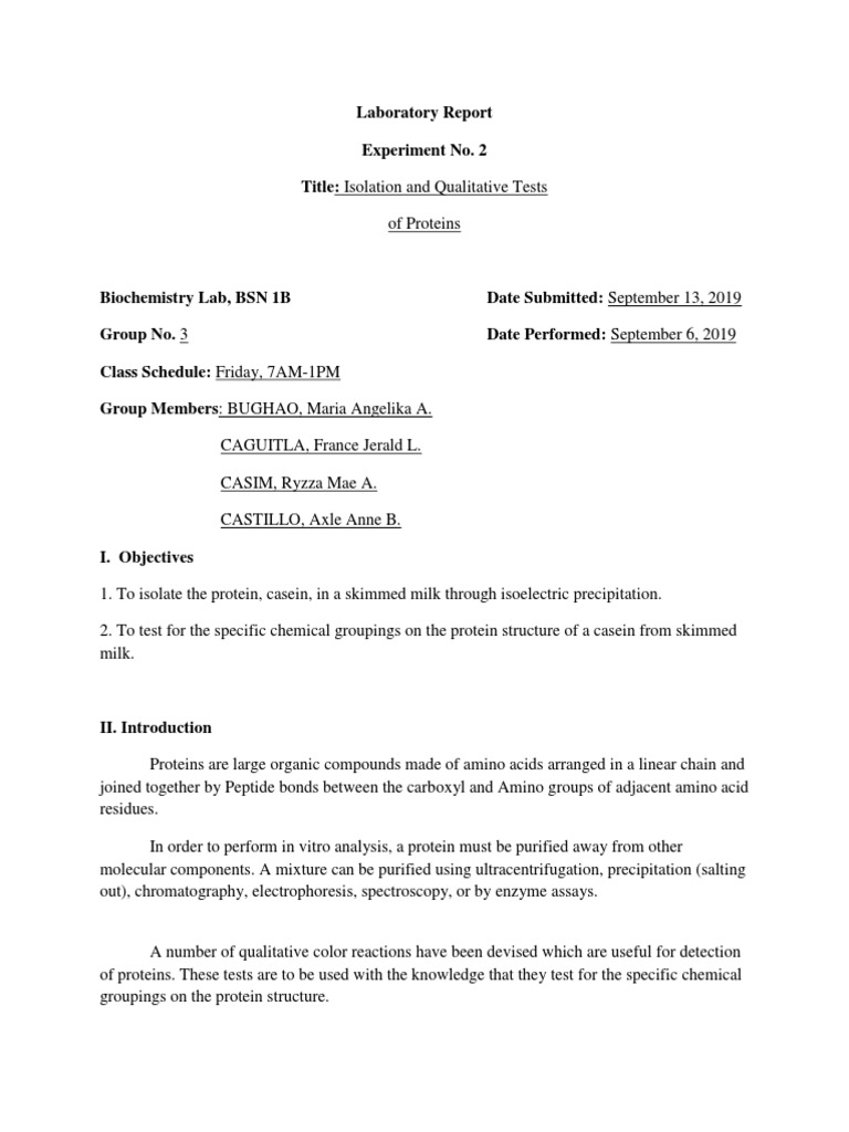Laboratory Report Experiment No. 2 Title Isolation and Qualitative