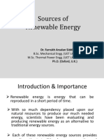 Sources of Renewable Energy: B.Sc. Mechanical Engg. (UET LHR.) M.Sc. Thermal Power Engg. (UET LHR.) Ph.D. (Oxford, U.K.)