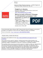 Disability & Society: To Cite This Article: Myriam Winance (2007) : Being Normally Different? Changes To Normalization