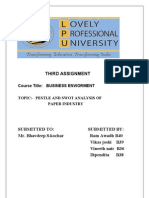 Third Assignment: Course Title: Business Enviorment Topic:-Pestle and Swot Analysis of Paper Industry