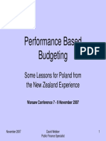 Performance Budgeting Lessons from NZ