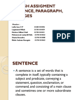 English Assigment Sentence, Paragraph, Passages