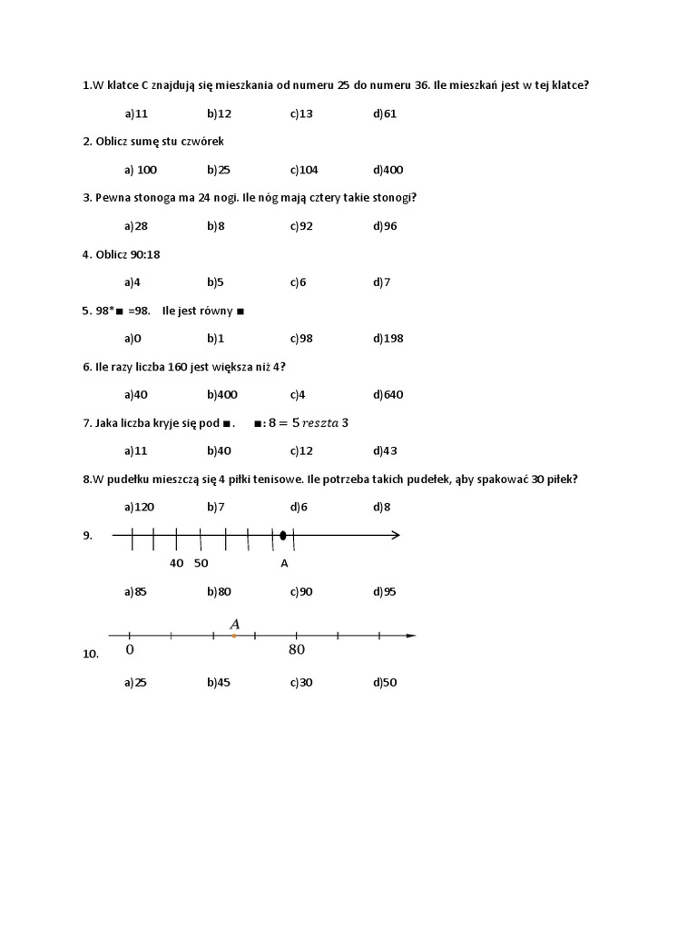 Matematyka Z Kluczem Klasa 4 Diagnoza
