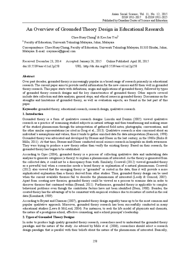 An Overview of Grounded Theory Design in Educational Research | PDF ...
