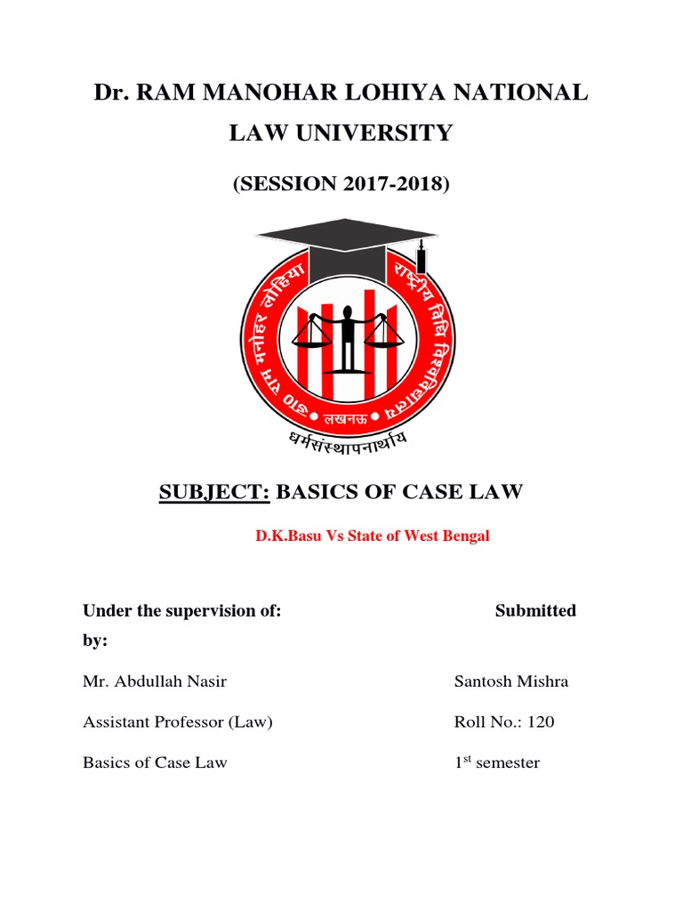D.K. Basu vs. State of West Bengal Case | PDF | Arrest | Separation Of ...