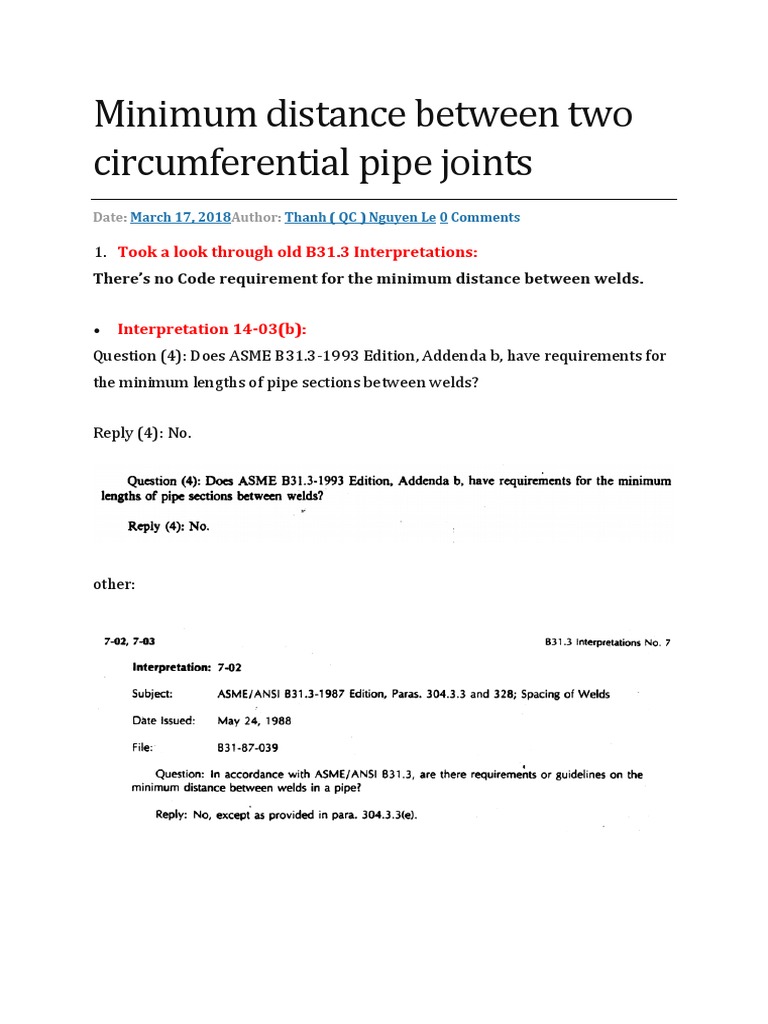 Minimum distance between two circumferential pipe.docx Pipe (Fluid