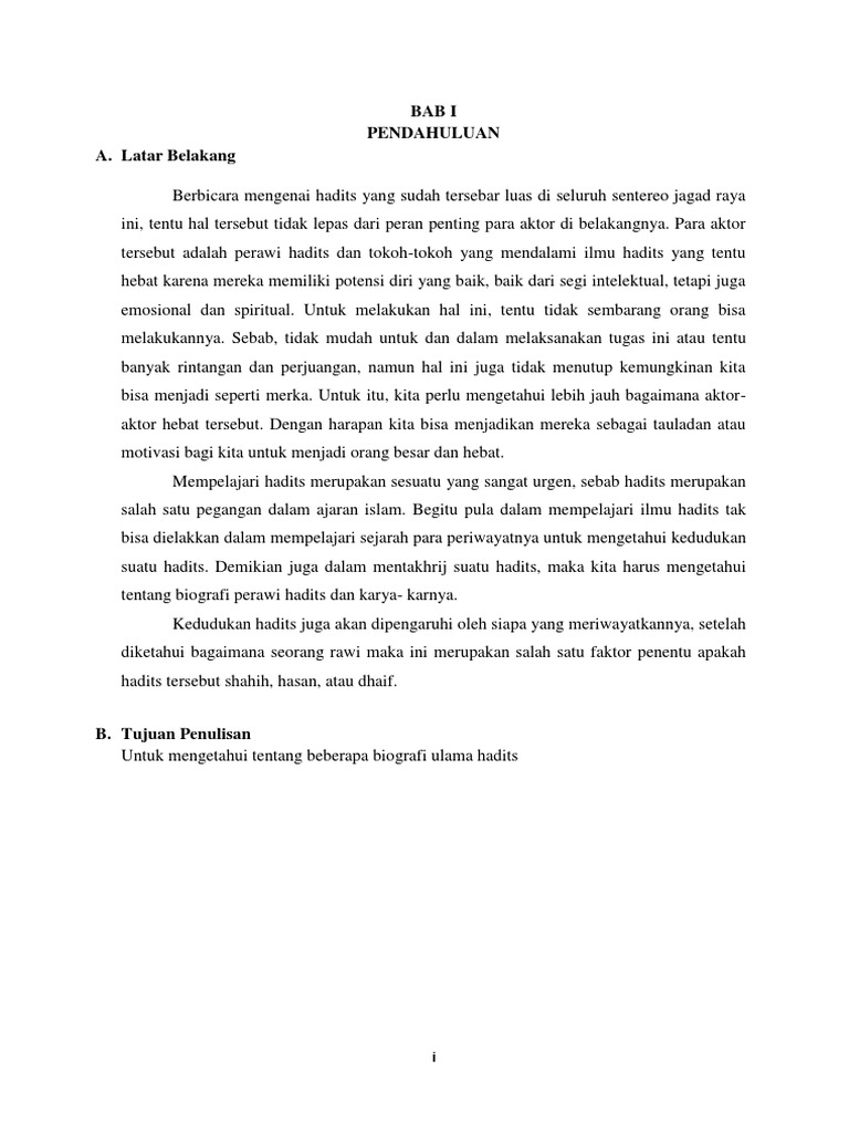 Makalah Biografi Ulama Hadits