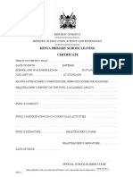 Leaving Certificate Form
