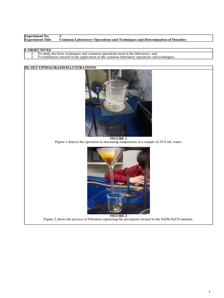 Experiment No. 2 Experiment Title Common Laboratory Operations and ...