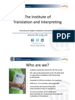 The Institute of Translation and Interpreting: Promoting The Highest Standards in The Profession