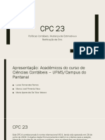 Apresentação CPC 23 - Políticas Contábeis, Mudança de Estimativa e Retificação de Erro