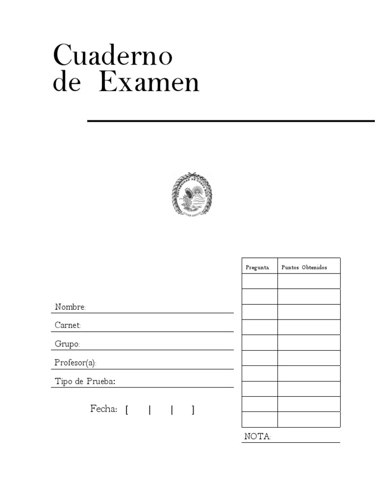 Cuaderno de Exámen | PDF