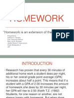 Homework: "Homework Is An Extension of The Classroom "